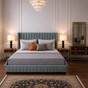 Versailles Channel-Tufted Upholstered Bed Set